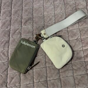lululemon athletica Double Pouch Wristlet - Olive Green & Cream